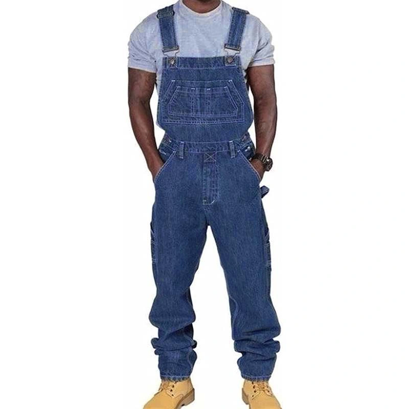 ¡¾24-hour shipping¡¿Men’s Casual Denim Multi-pocket Loose Overalls 89142810M