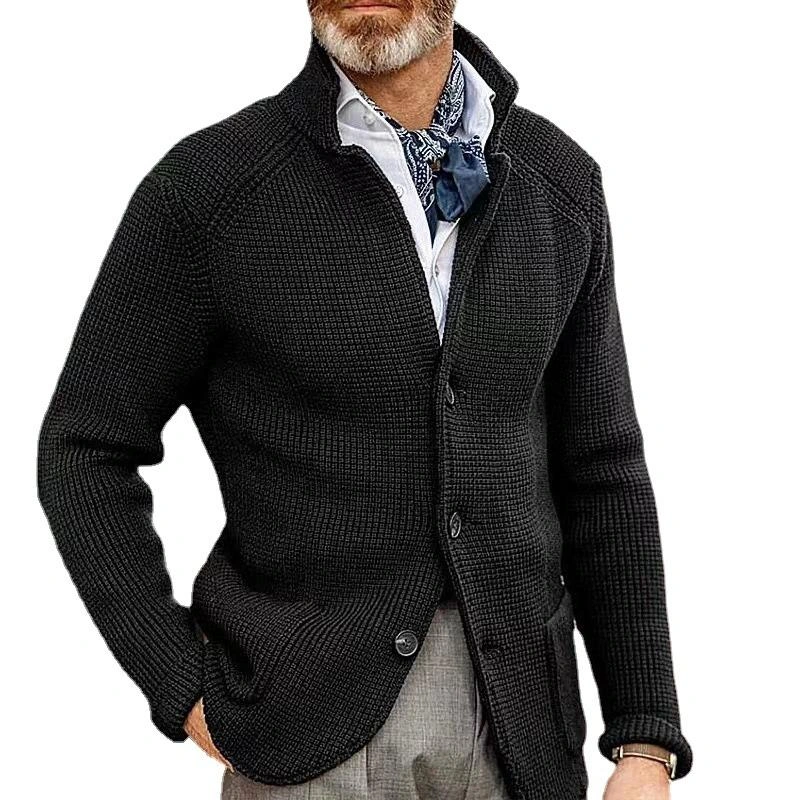 ¡¾24-hour shipping¡¿Men’s Casual Stand Collar Knit Blazer 65688948M